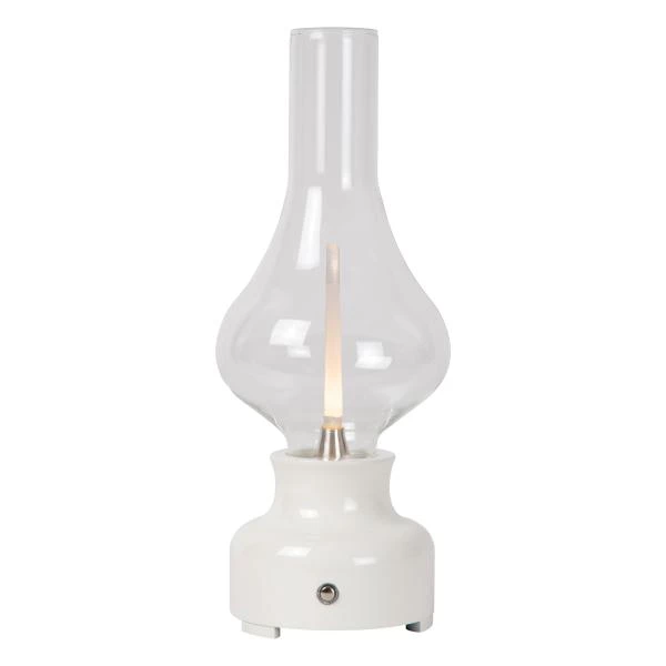 Lucide JASON - Lampe de table Rechargeable - Batterie/Piles - Ø 12 cm - LED 3 StepDim - 1x2W 3000K - Blanc - détail 1